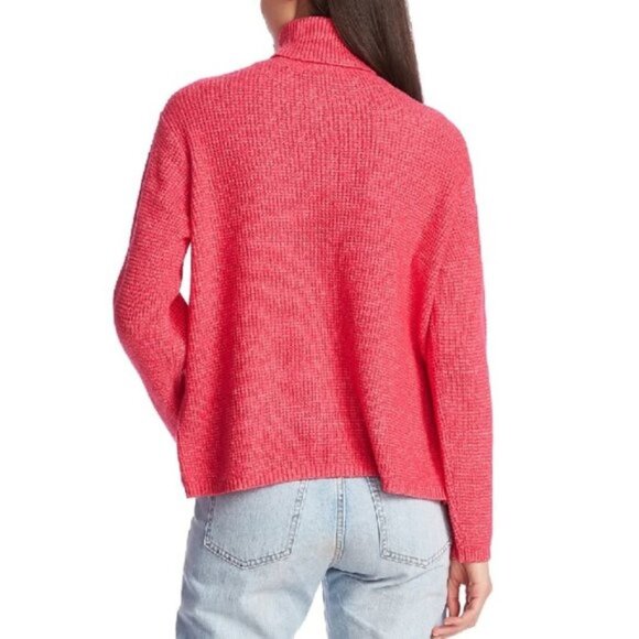 1.State Waffle-Knit Button-Detail Turtleneck Sweat - Picture 3 of 4